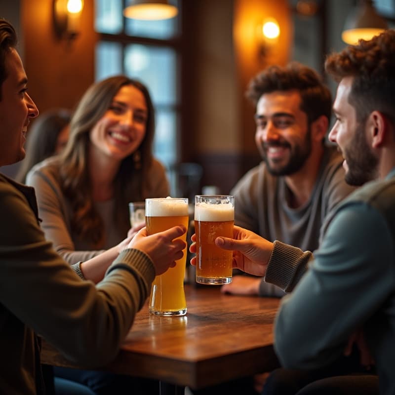 Friends enjoying drinks together