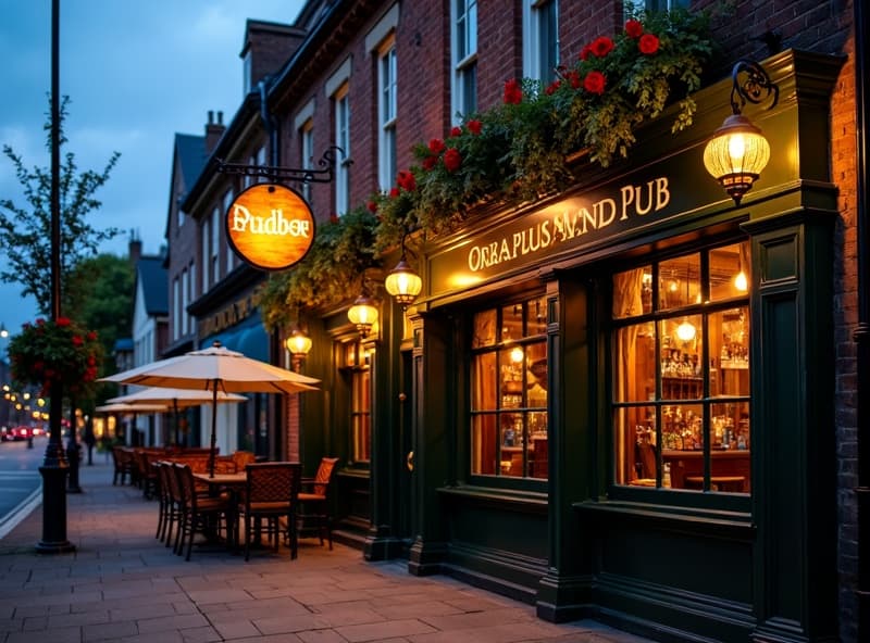 SAWBUCKS exterior at dusk