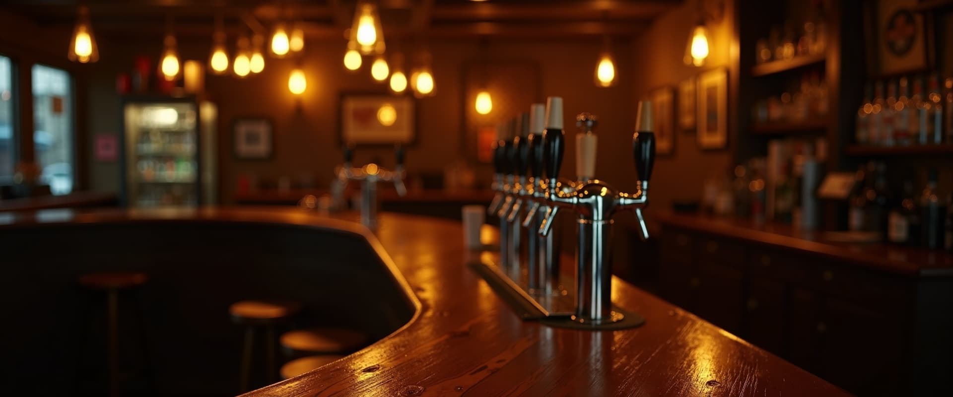 SAWBUCKS Neighbourhood Pub interior with warm lighting